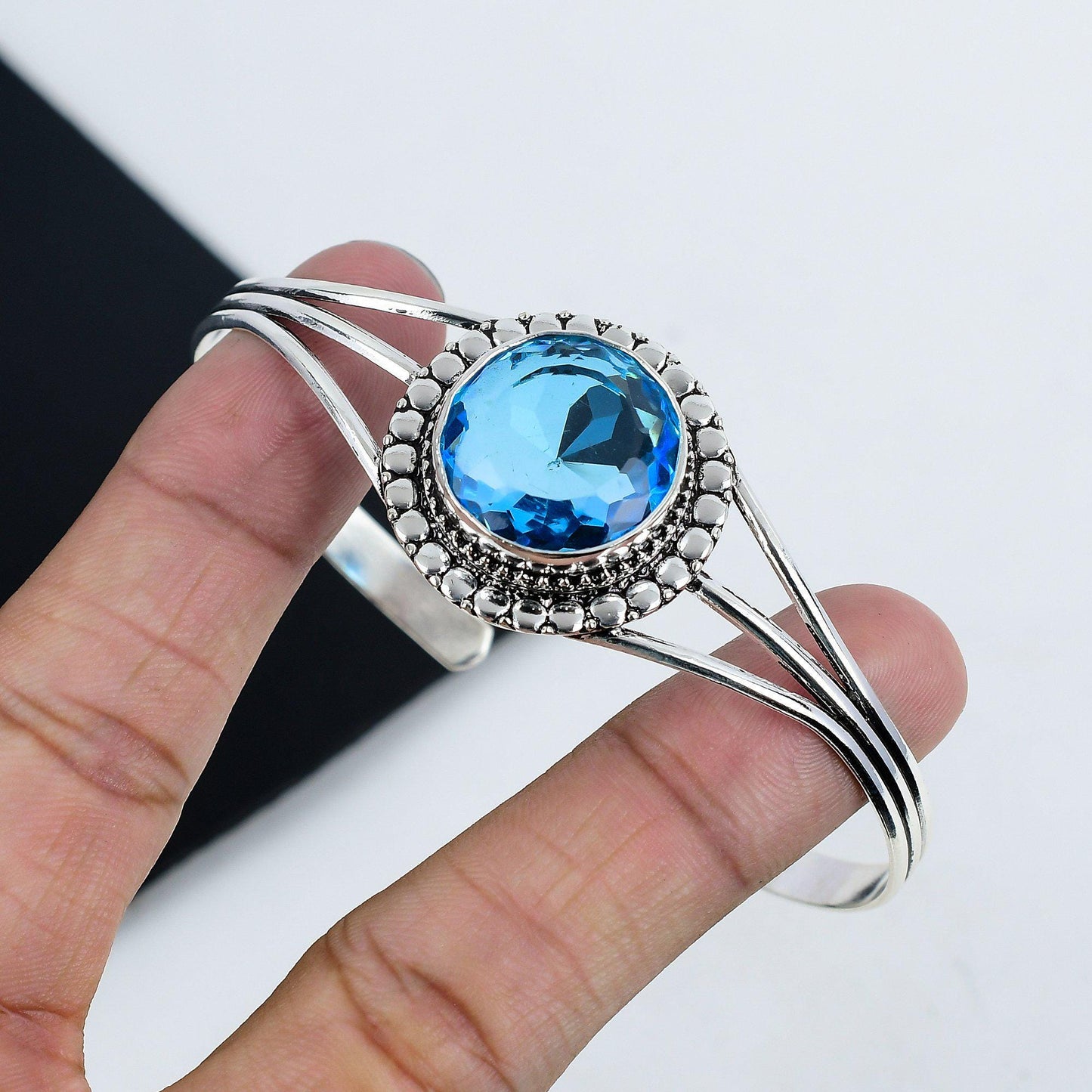 Blue Topaz Gemstone Bangle