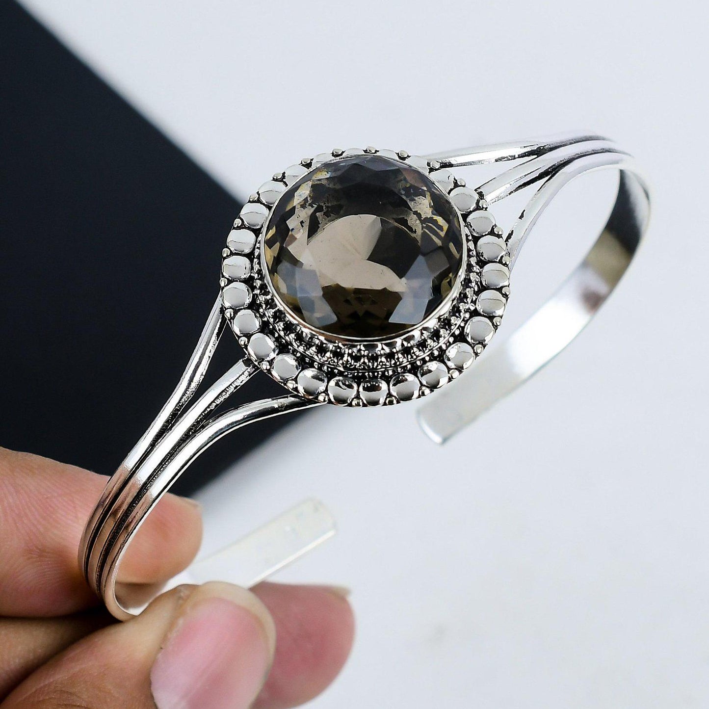 Smoky Topaz Sterling Silver Bangle