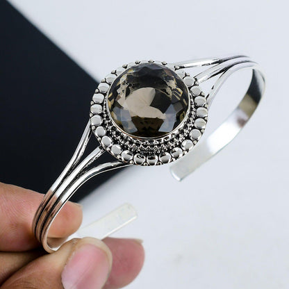 Smoky Topaz Sterling Silver Bangle