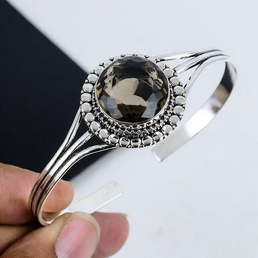 Smoky Topaz Sterling Silver Bangle