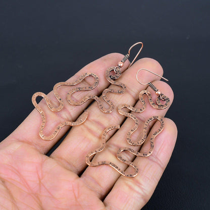 Copper Gemstone Dangle Earrings