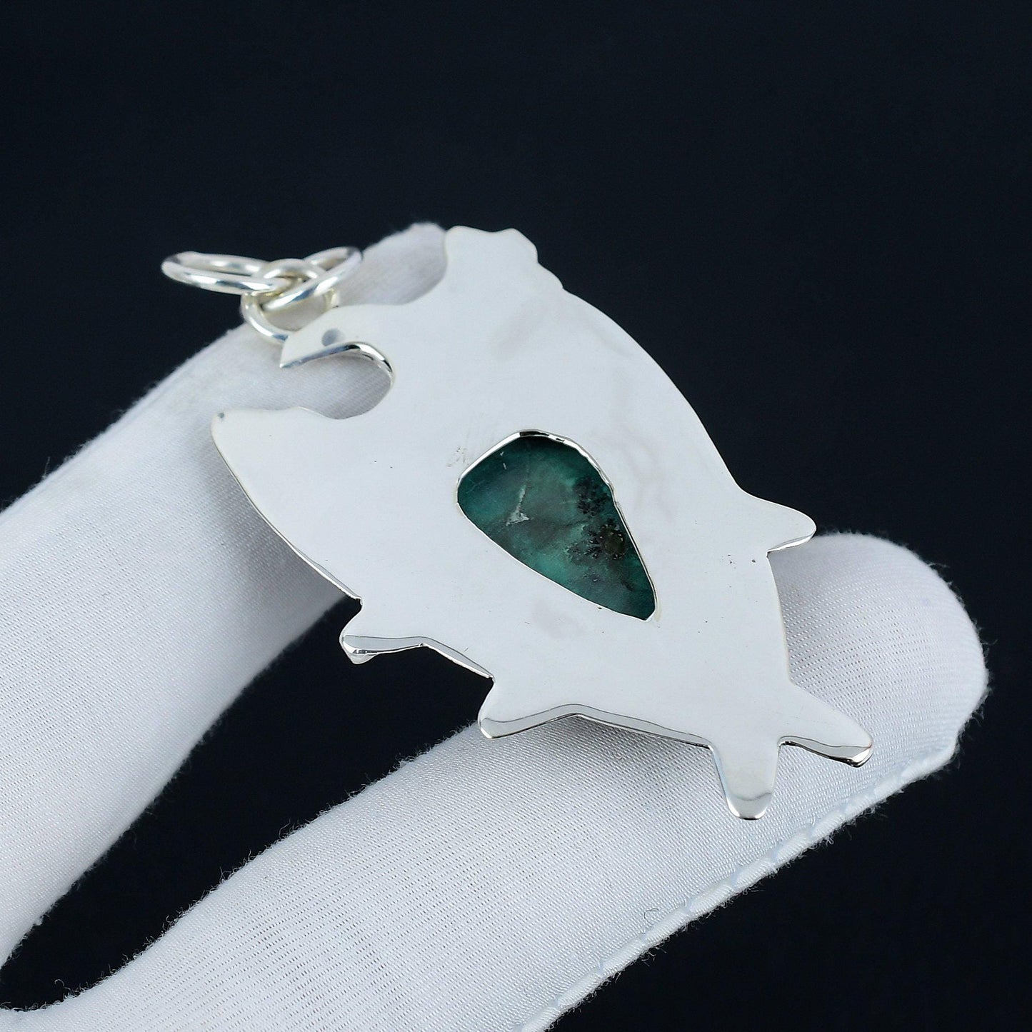 Green Malachite Sterling Silver Pendant