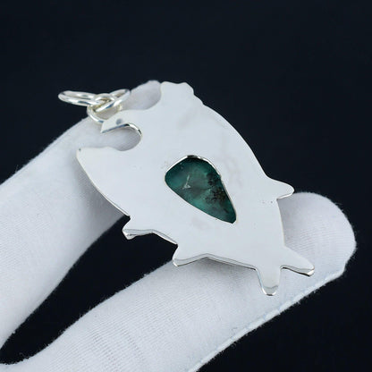 Green Malachite Sterling Silver Pendant