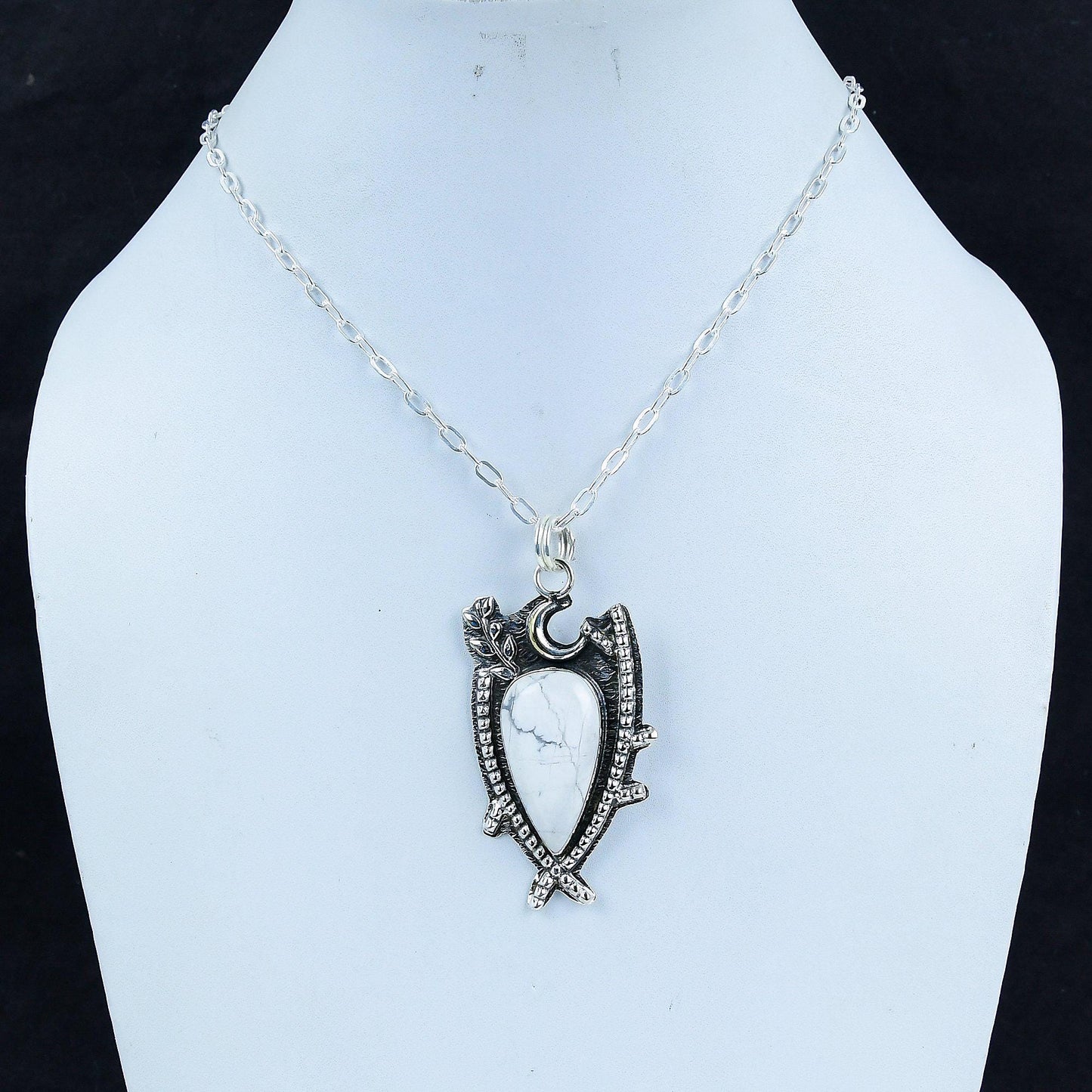 White Howlite Gemstone Pendant