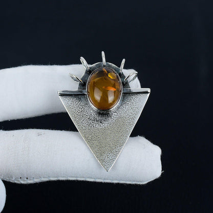Honey Baltic Amber Gemstone Pendant