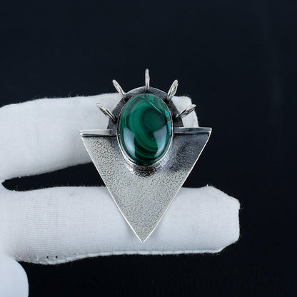 Green Malachite Gemstone Pendant