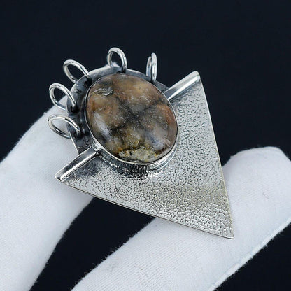 Black Chiastolite Gemstone Pendant
