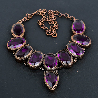Pink Amethyst Gemstone Necklace