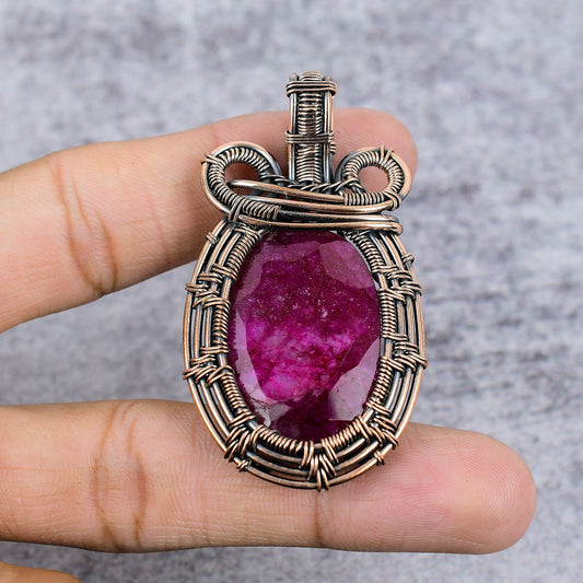 Kashmir Red Ruby Gemstone Pendant
