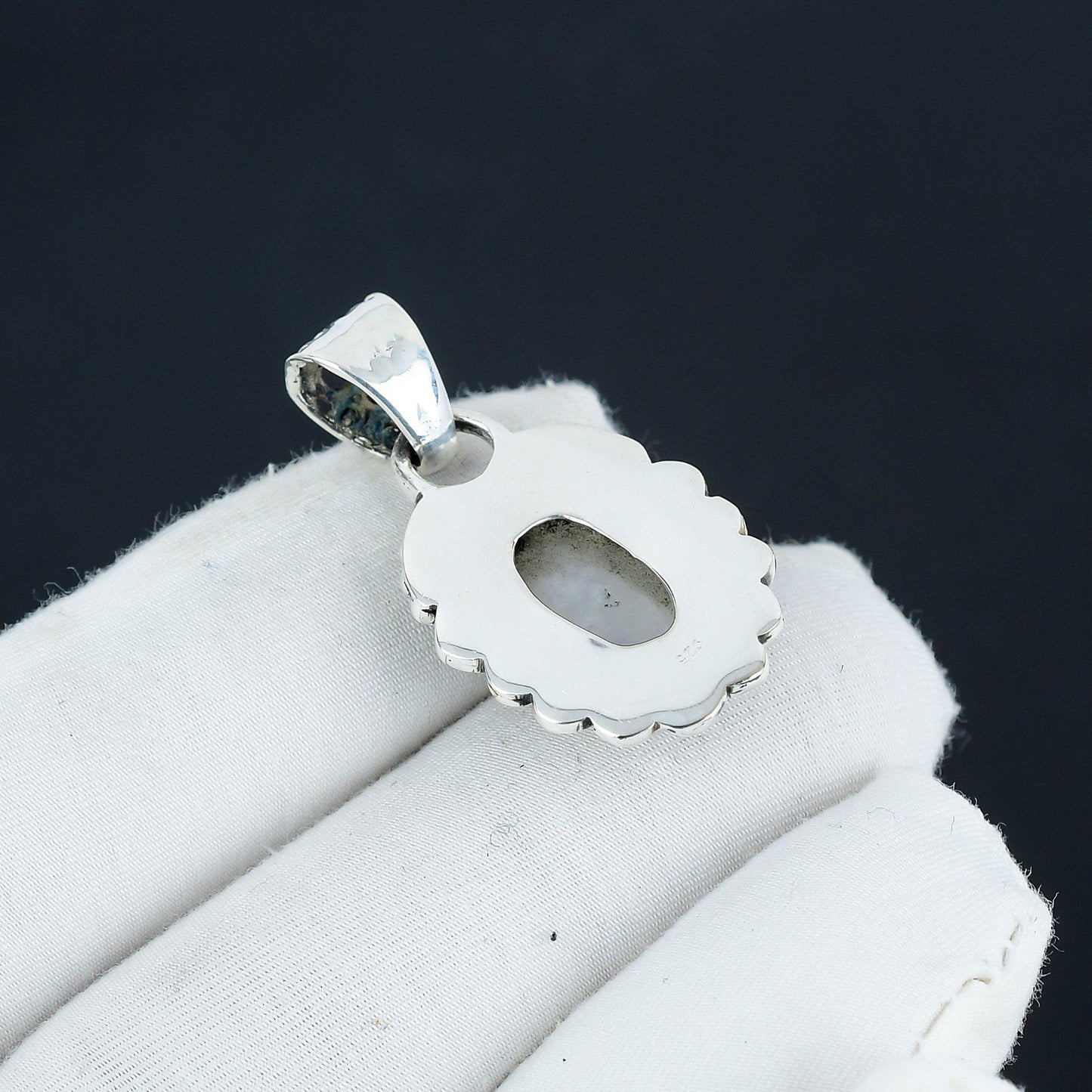 Sterling Silver Rainbow Moonstone Cross Pendant