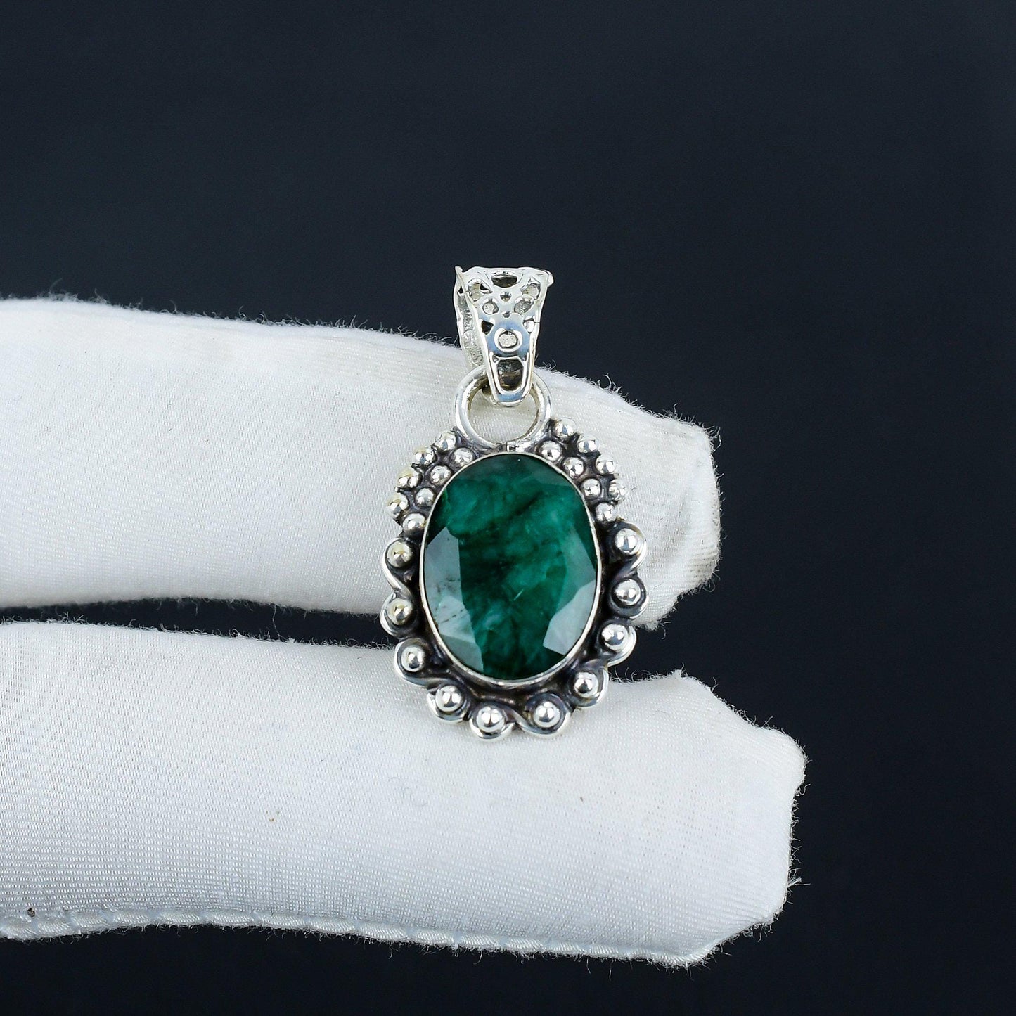 Green Emerald Gemstone Pendant