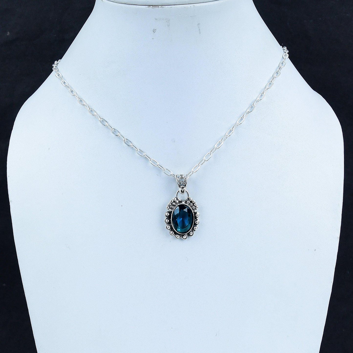 Blue Indicolite Gemstone Pendant