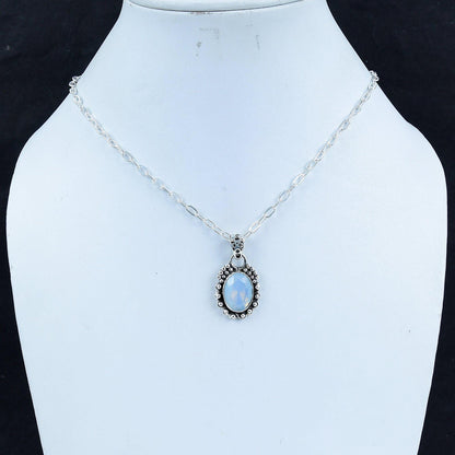Milky White Opal Gemstone Pendant