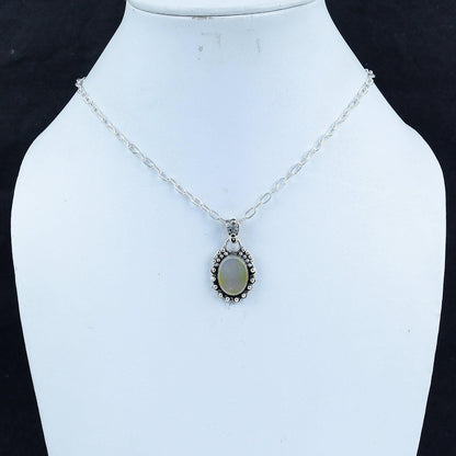 White Mother of Pearl Gemstone Pendant