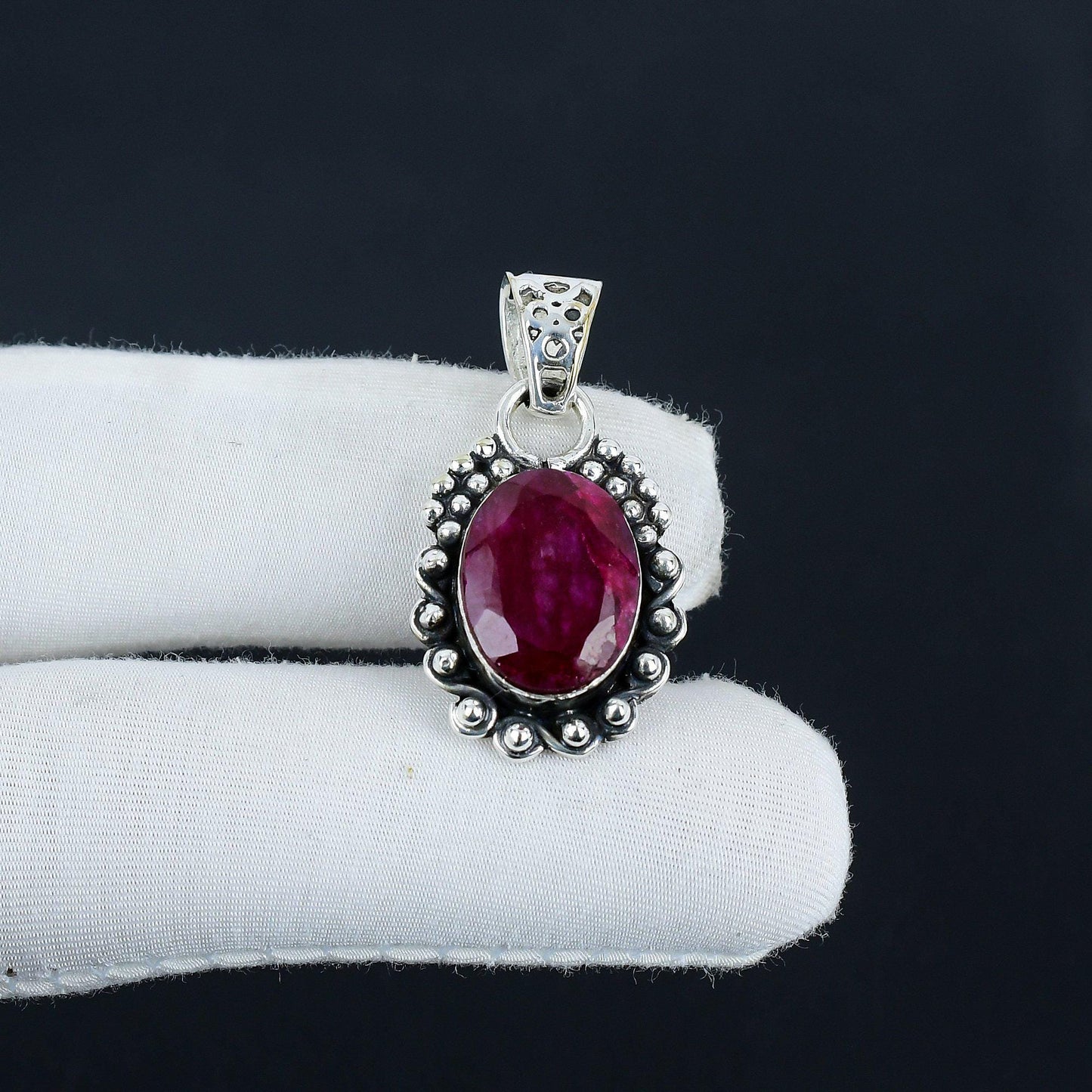 Red Ruby Gemstone Pendant