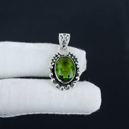 Green Peridot Gemstone Pendant