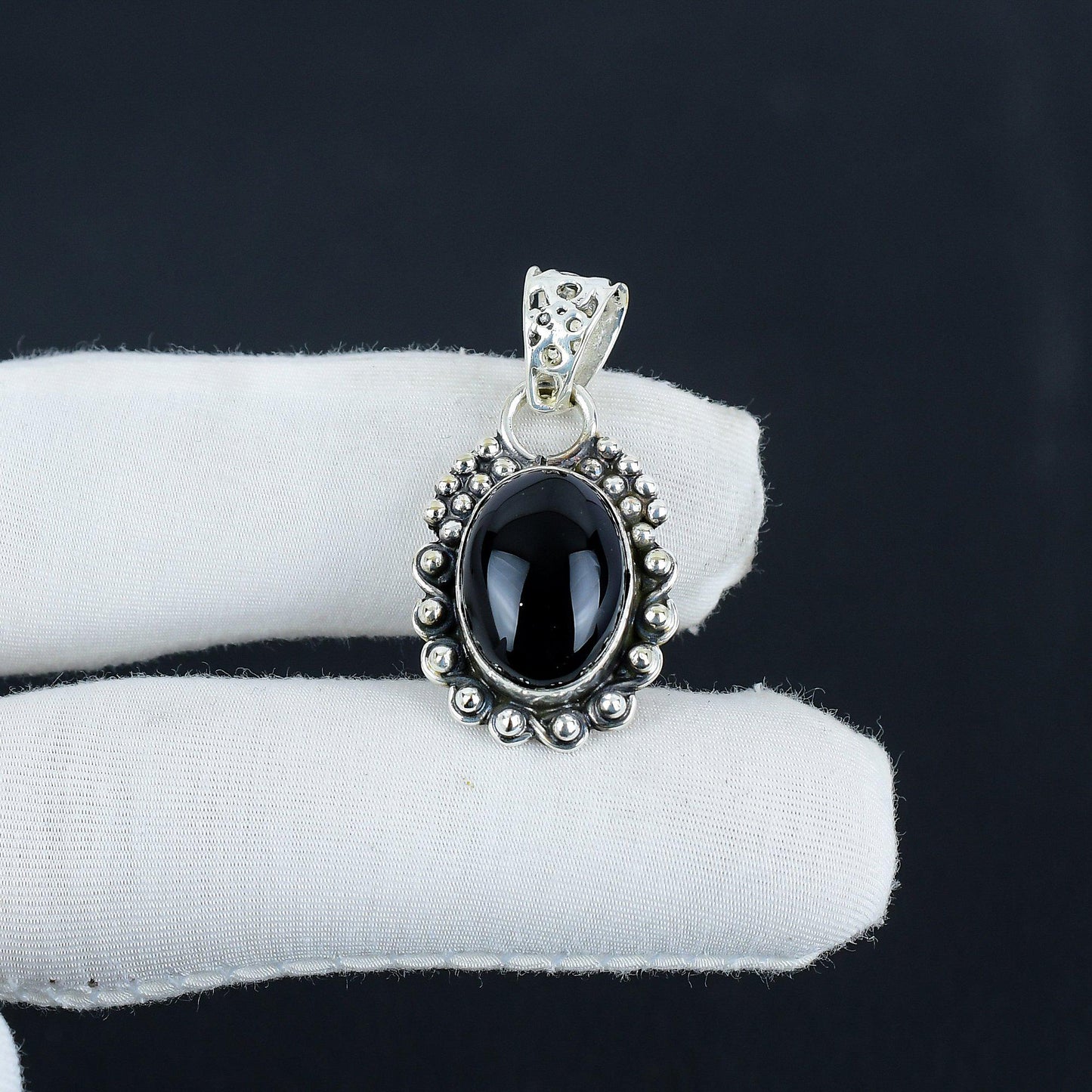 Black Onyx Gemstone Pendant