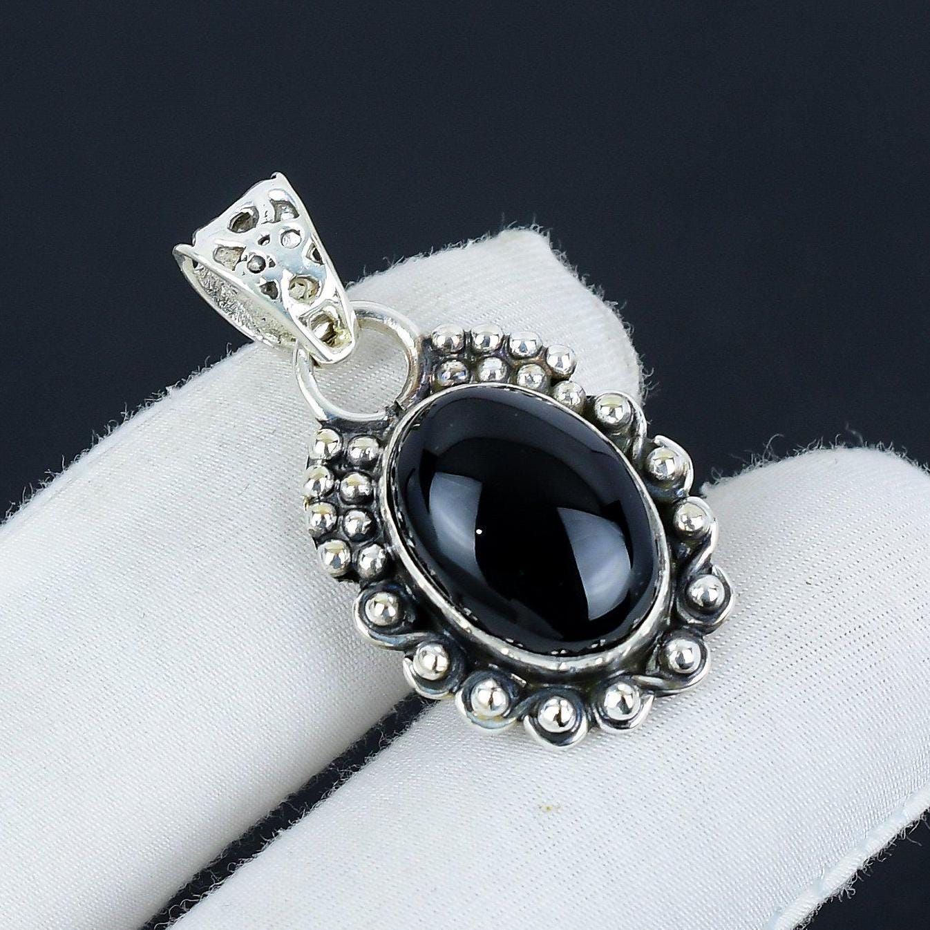 Black Onyx Gemstone Pendant
