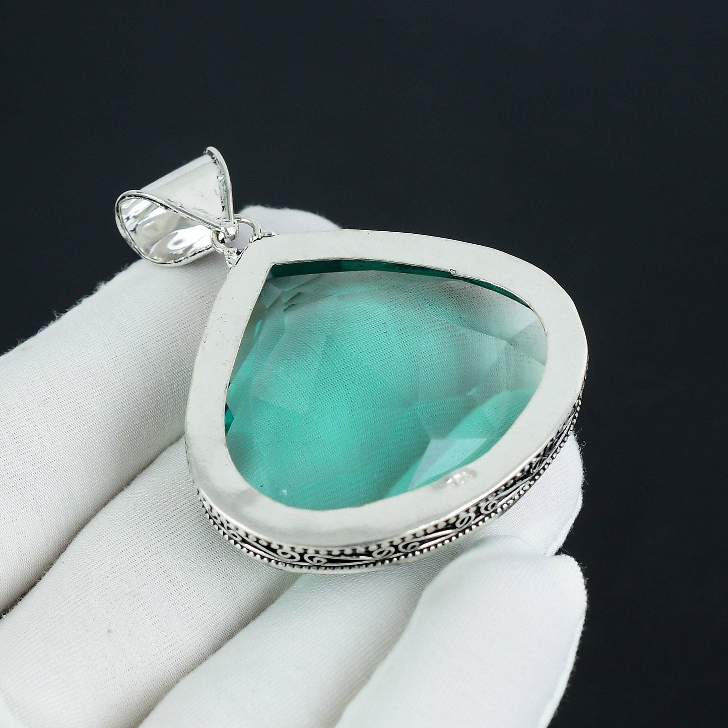 Antique Green Apatite Gemstone Pendant