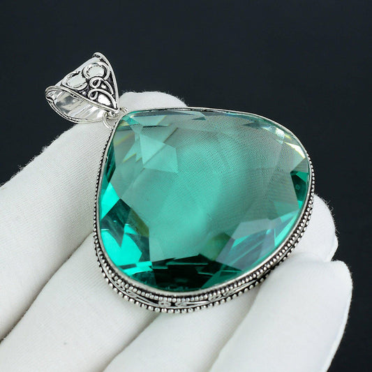 Antique Green Apatite Gemstone Pendant