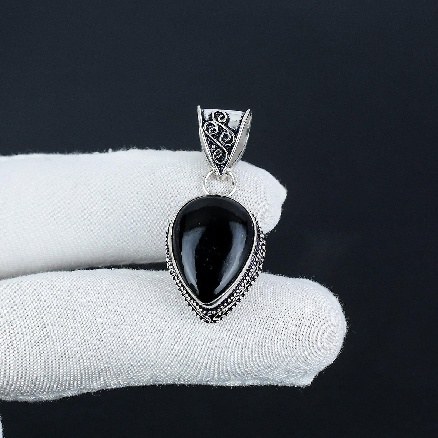 Black Onyx Gemstone Pendant