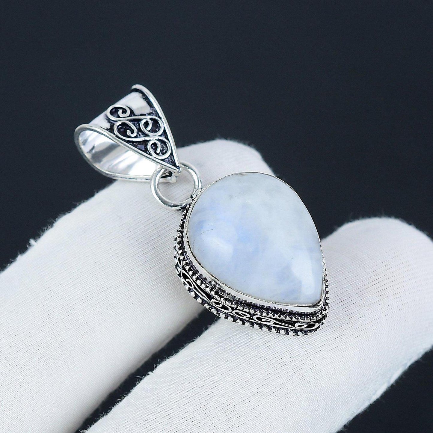 Rainbow Moonstone Gemstone Pendant
