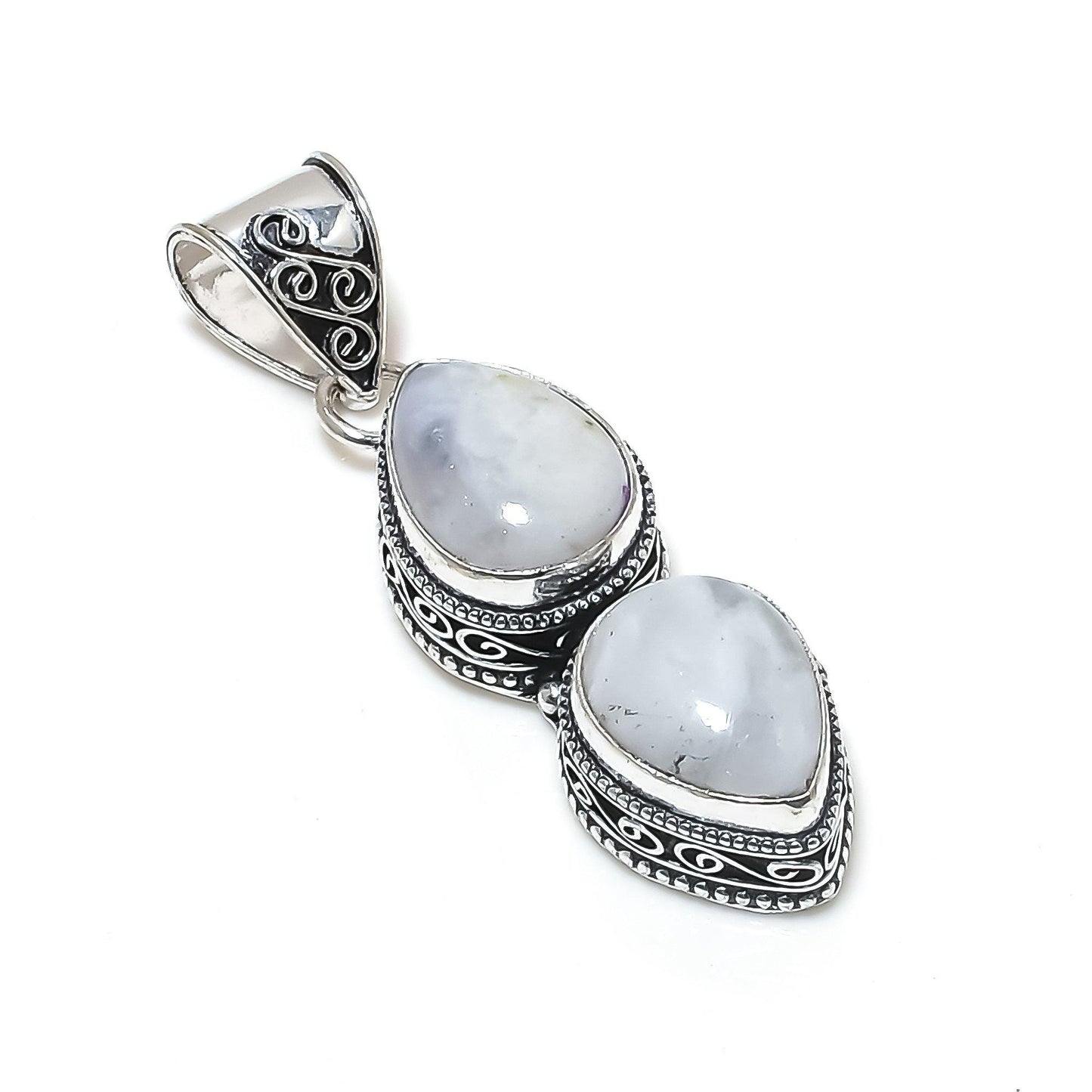 Rainbow Moonstone Sterling Silver Pendant