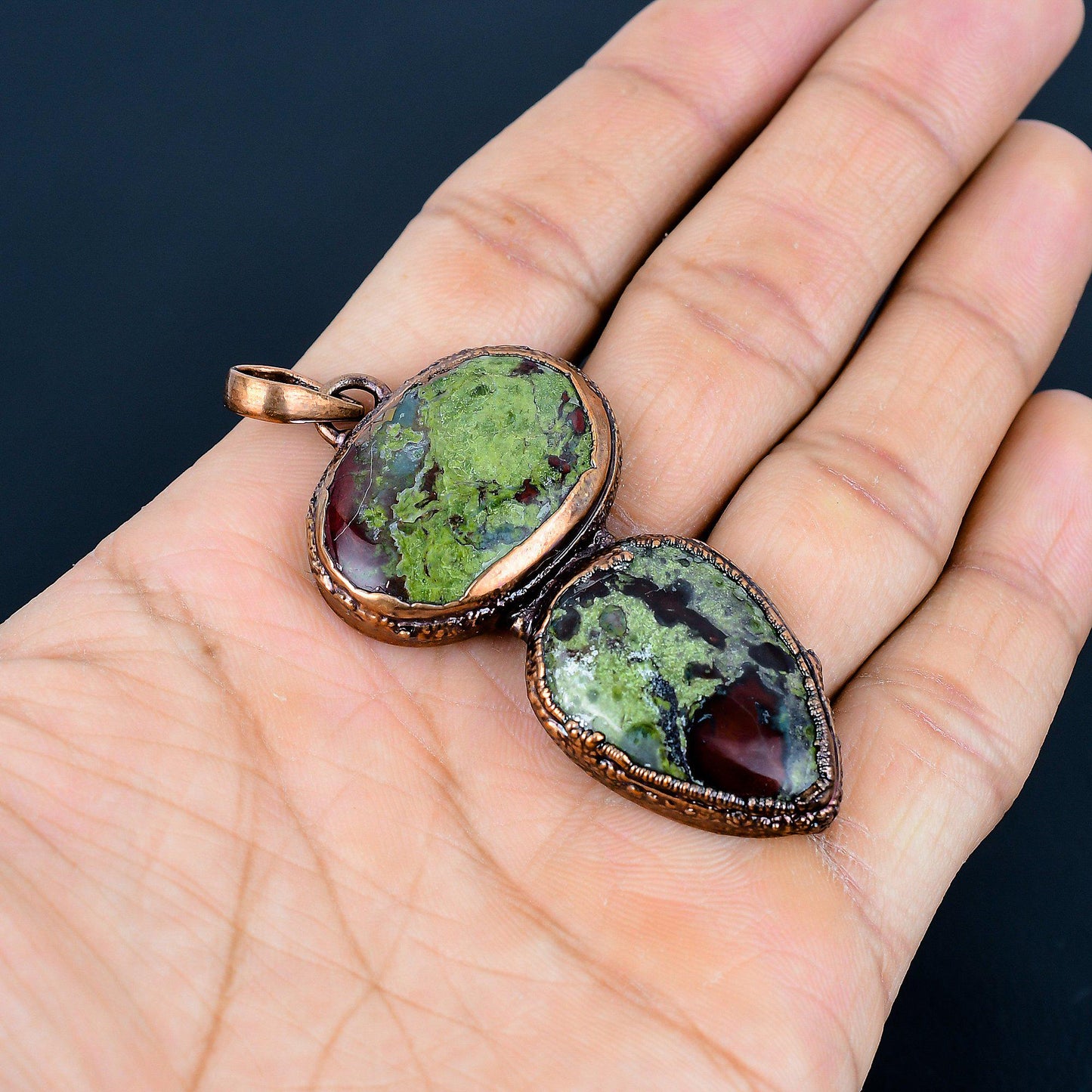 Green Dragon Bloodstone Gemstone Pendant