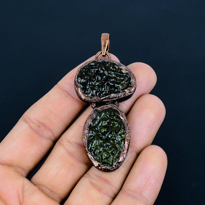 Green Moldavite Gemstone Pendant