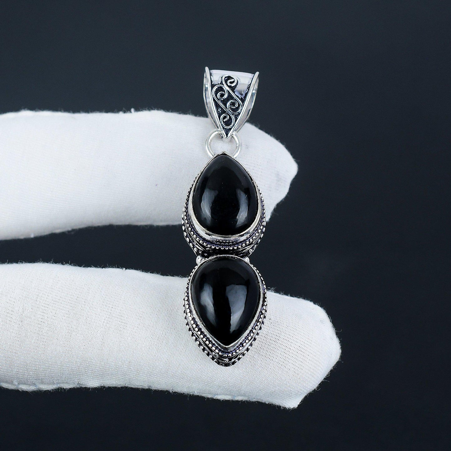 Black Onyx Gemstone Pendant