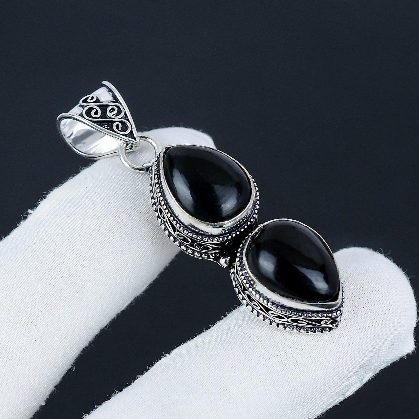 Black Onyx Gemstone Pendant