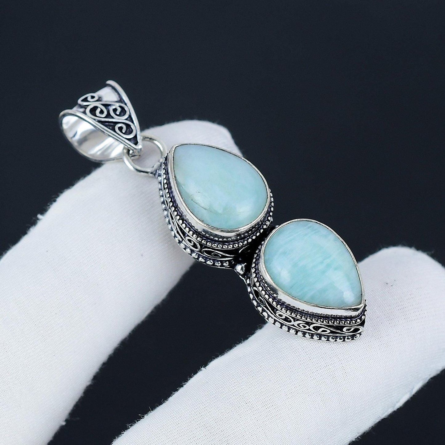 Blue-Green Amazonite Gemstone Pendant