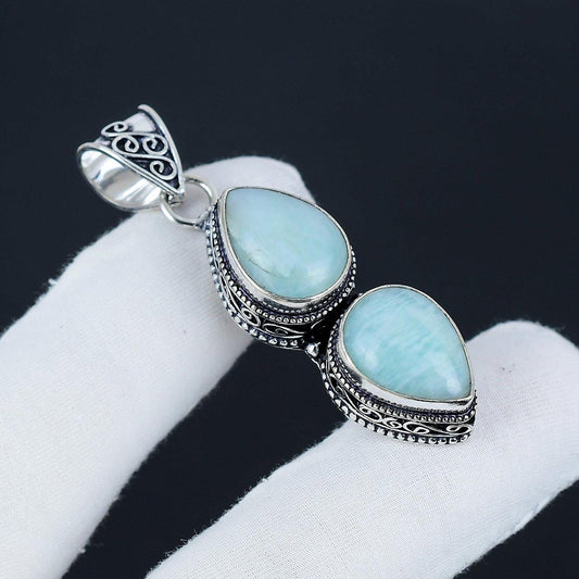 Blue-Green Amazonite Gemstone Pendant