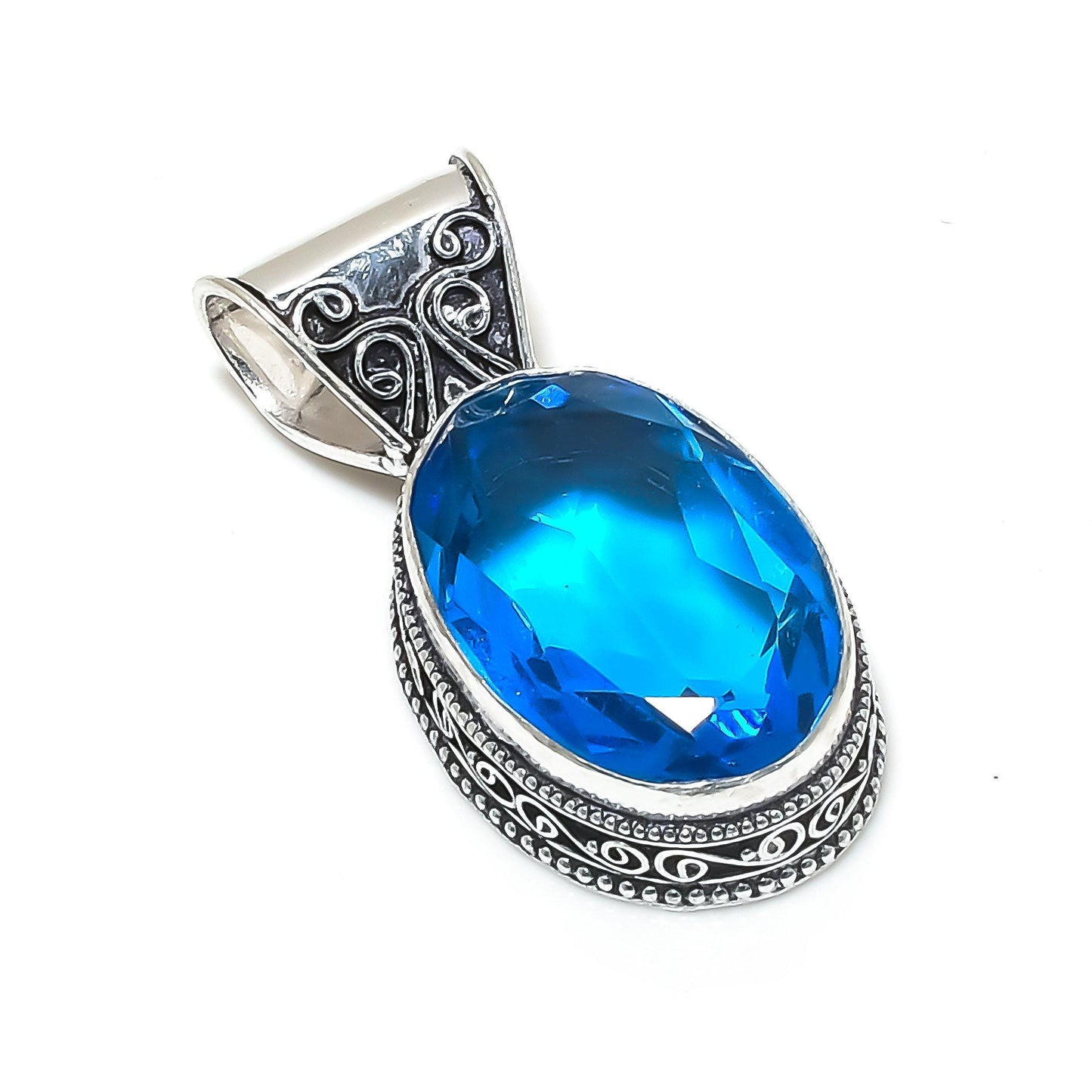 London Blue Topaz Gemstone Pendant