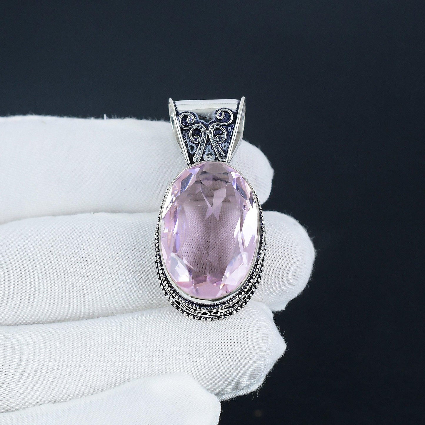 Pink Kunzite Gemstone Pendant