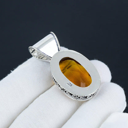 Honey Topaz Gemstone Pendant