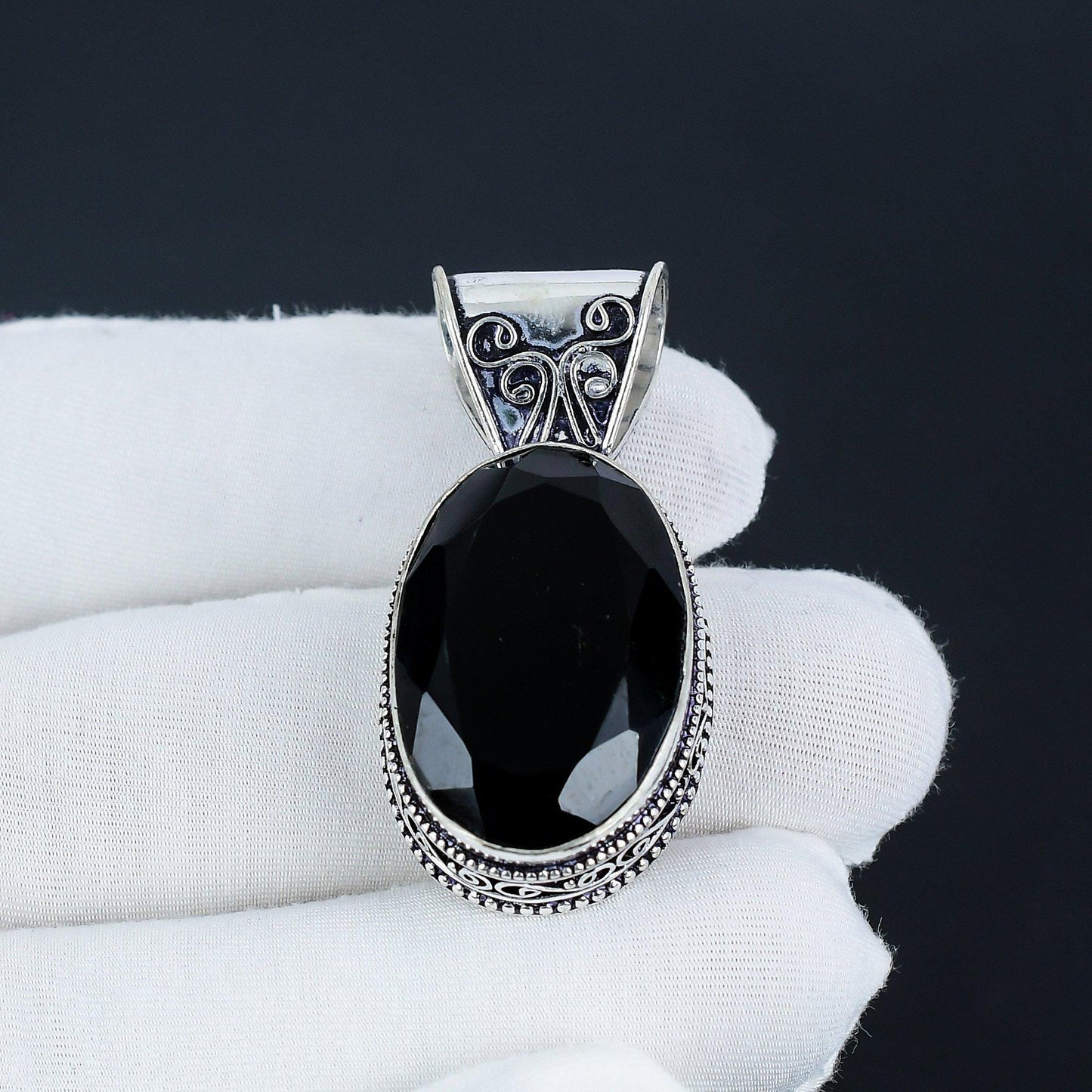 Black Onyx Gemstone Pendant