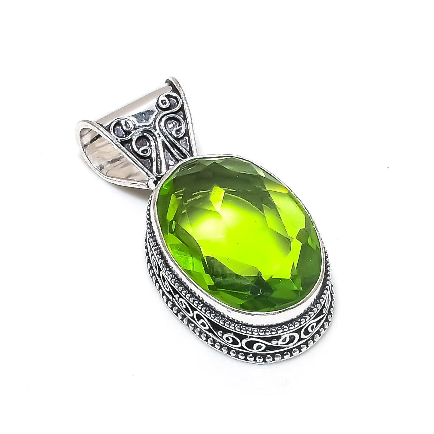 Green Peridot Gemstone Pendant