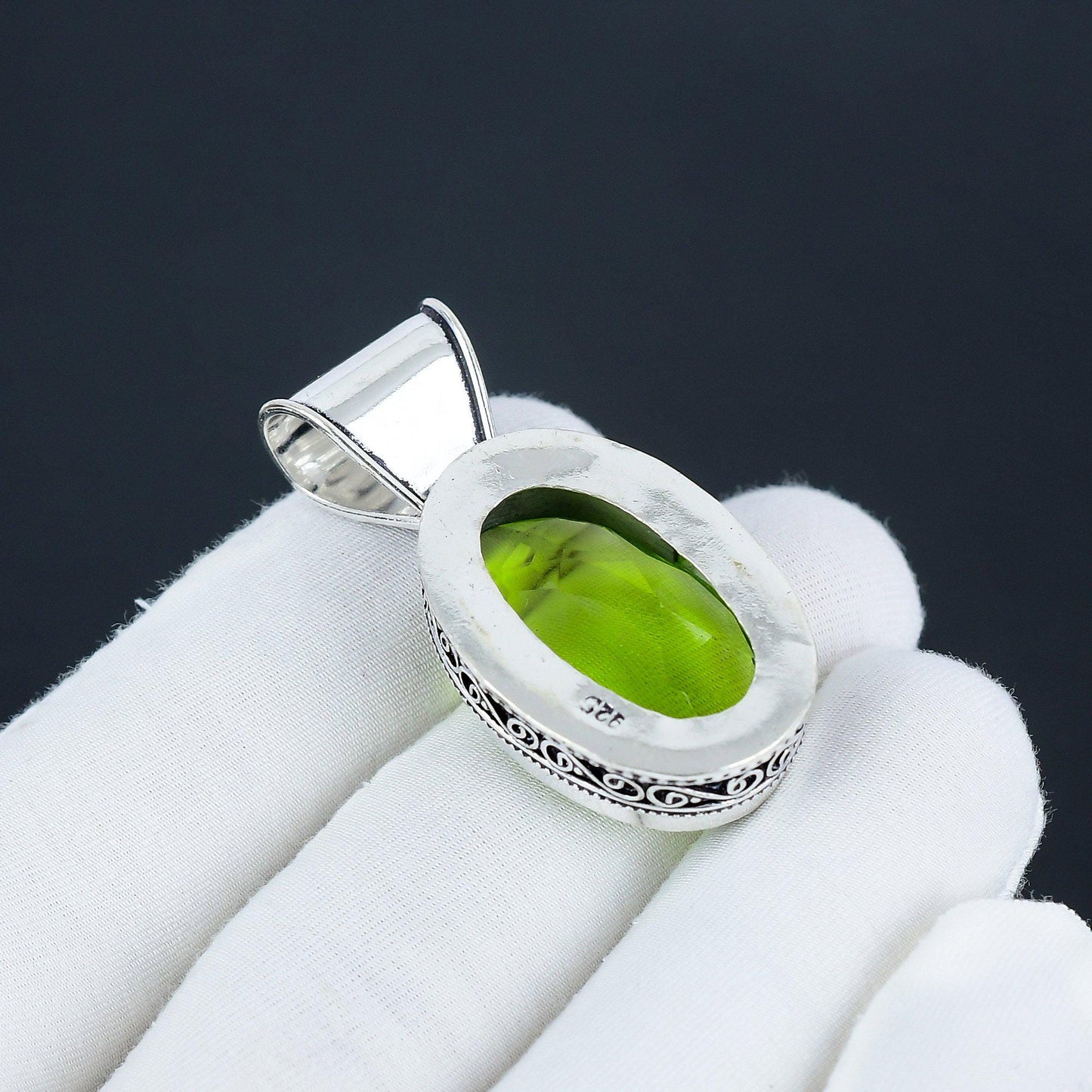 Green Peridot Gemstone Pendant