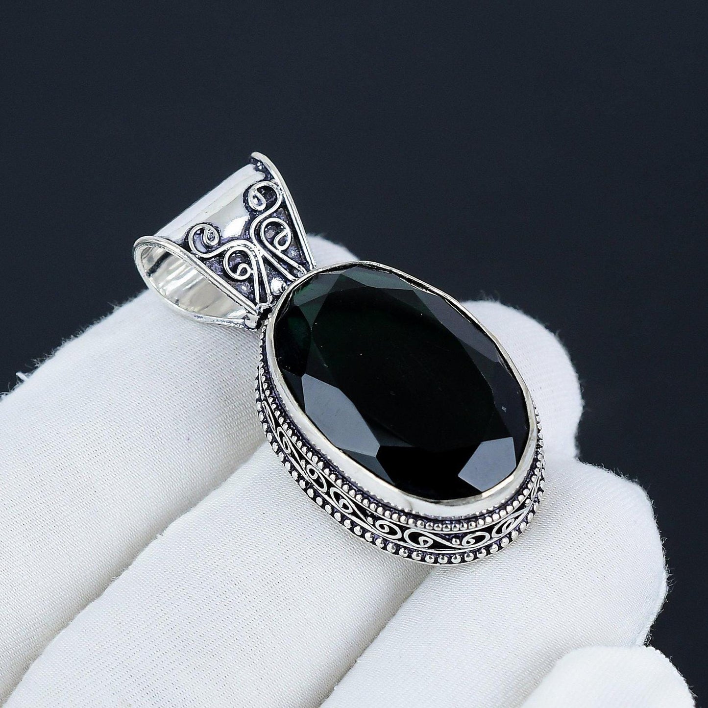 Black Spinel Gemstone Pendant