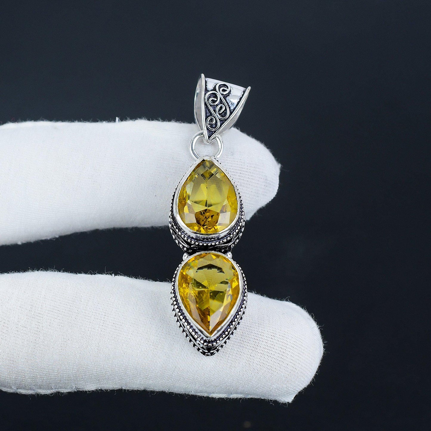 Yellow Citrine Gemstone Pendant
