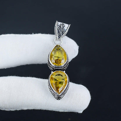 Yellow Citrine Gemstone Pendant