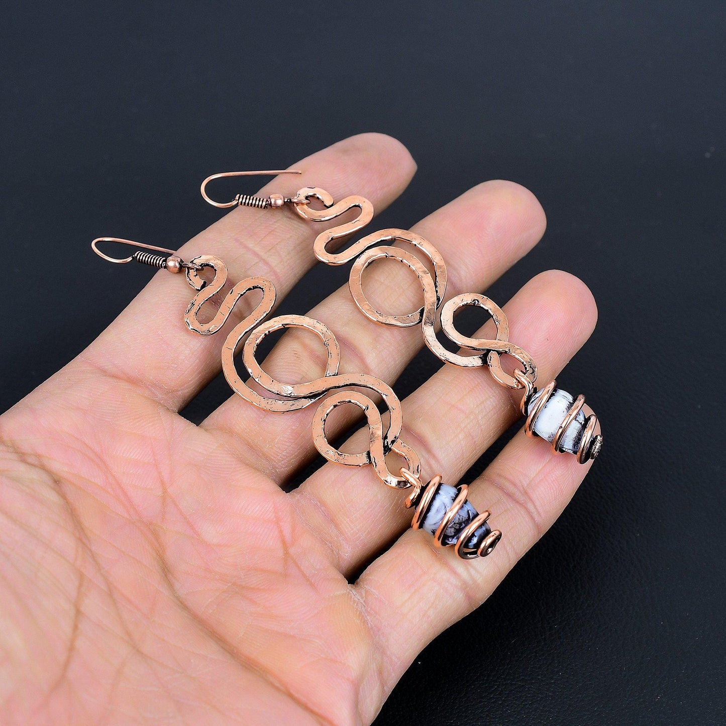 Copper Pearl Gemstone Earrings