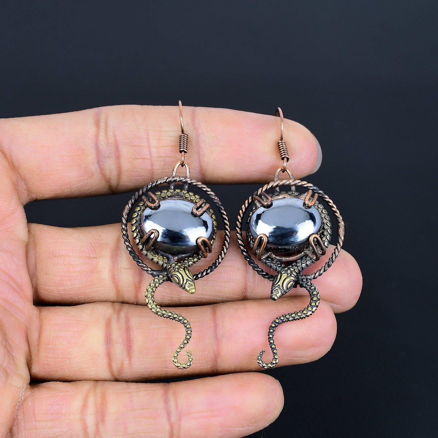 Black Shungite Gemstone Earrings