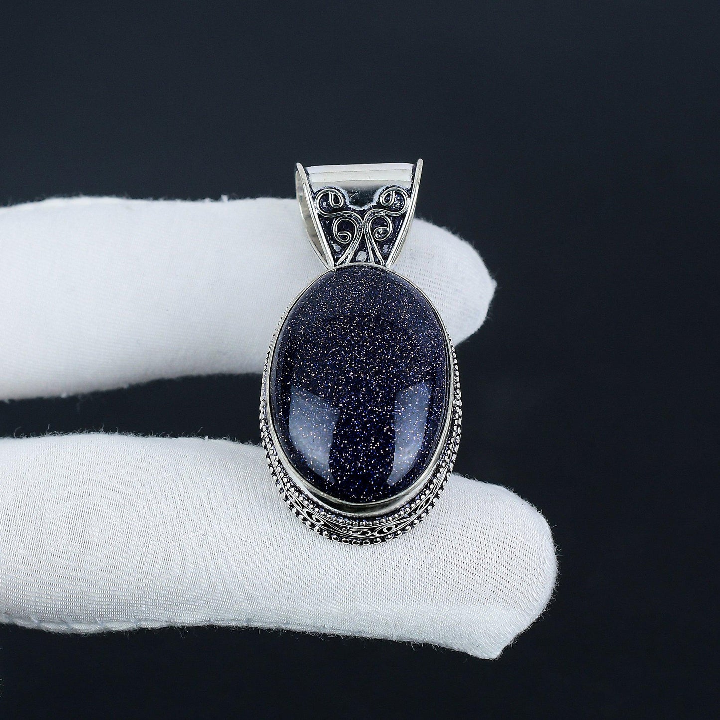 Blue Sunstone Gemstone Pendant