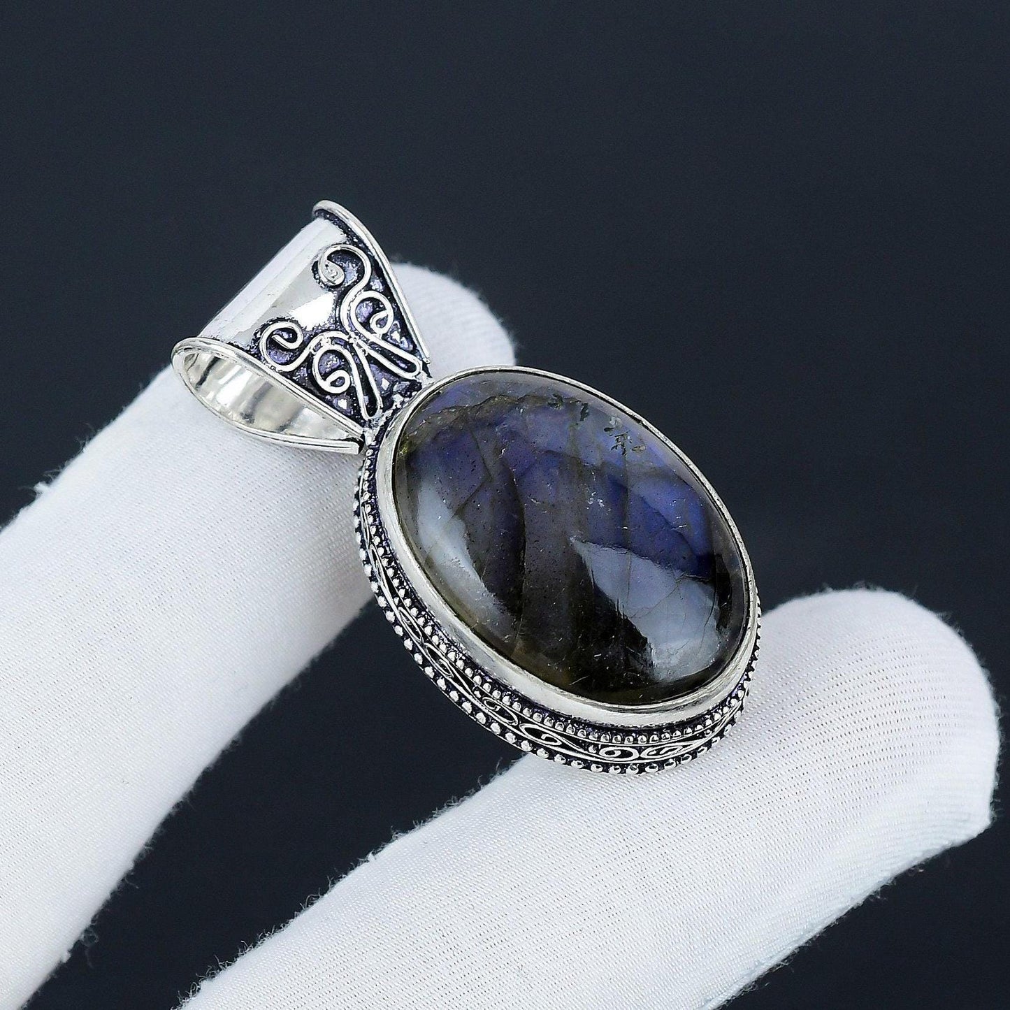Blue Labradorite Gemstone Pendant