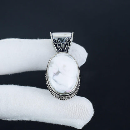 White Howlite Gemstone Pendant