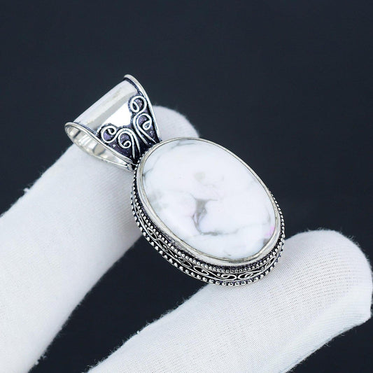 White Howlite Gemstone Pendant
