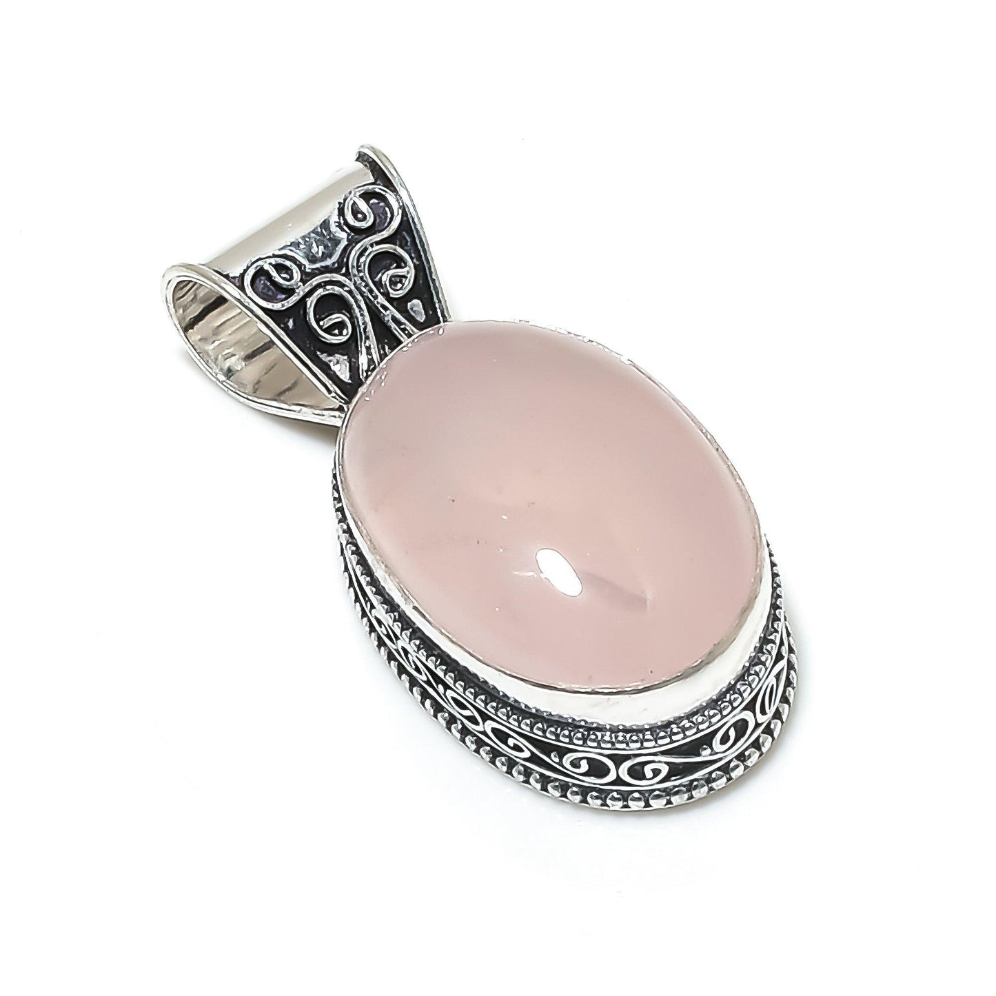 Pink Rose Quartz Gemstone Pendant