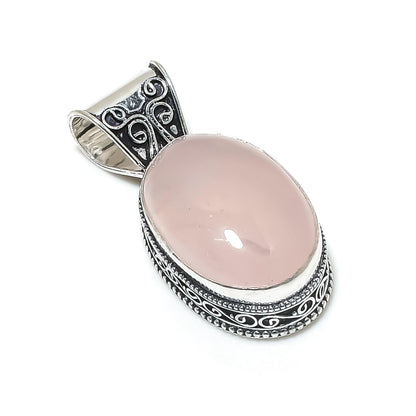 Pink Rose Quartz Gemstone Pendant